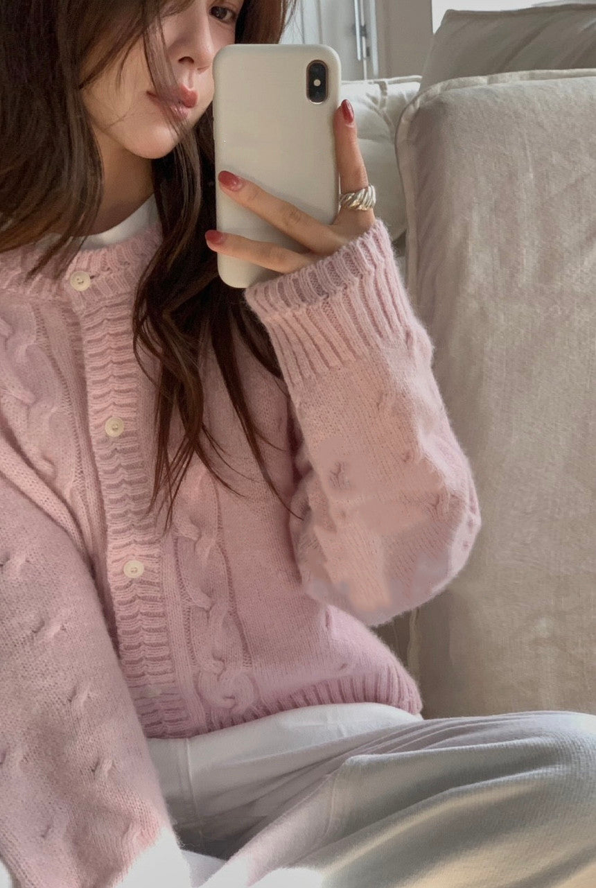 running baby alpaca cardigan-4col