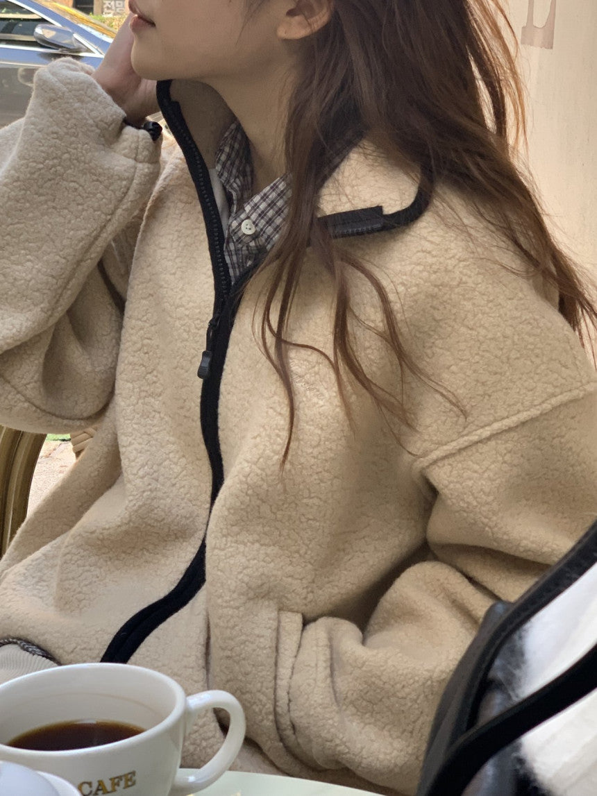 Cris fine wool dumble zip up jumper-3col