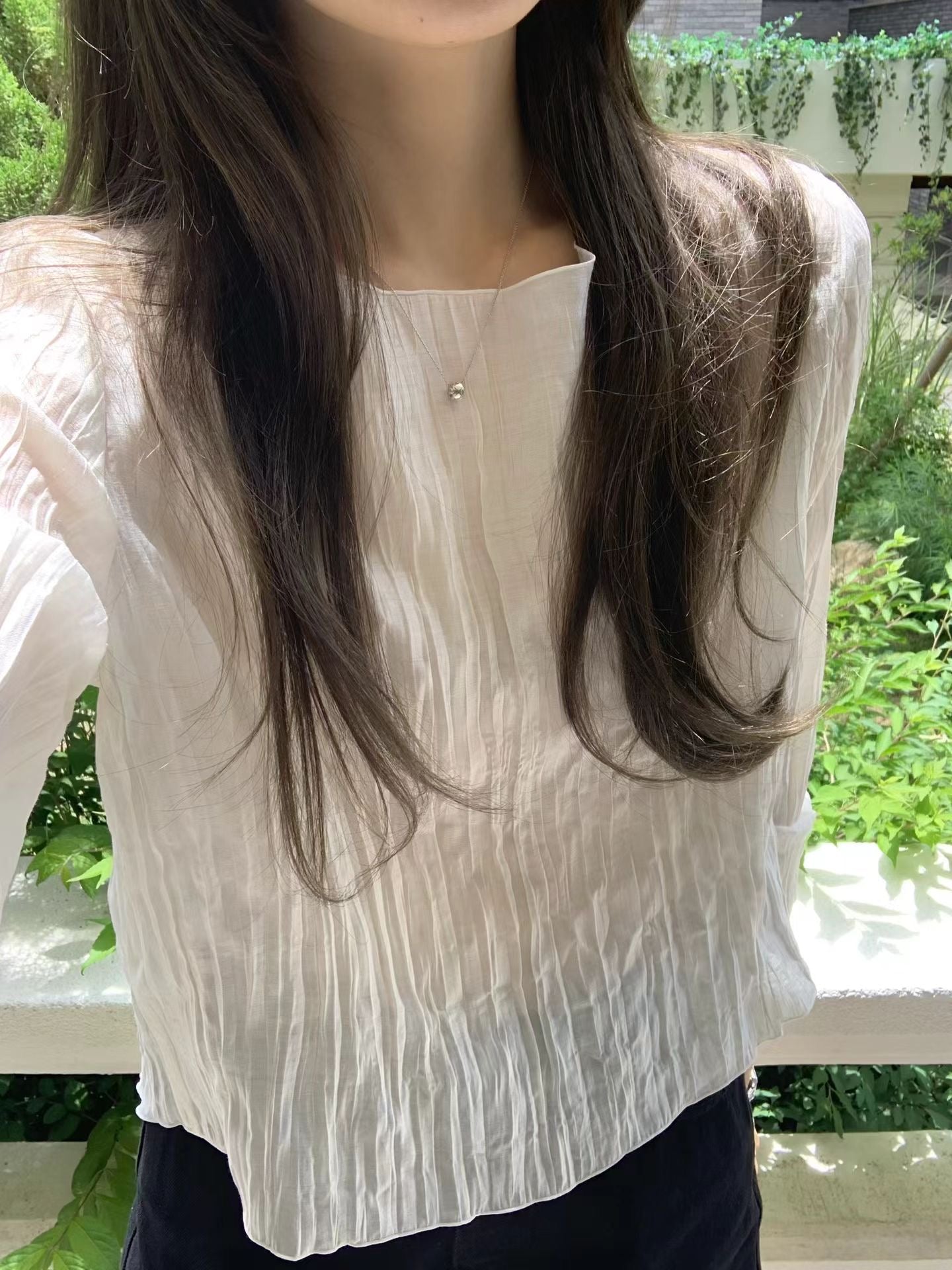 Ounce more wrinkle 2way blouse-2col