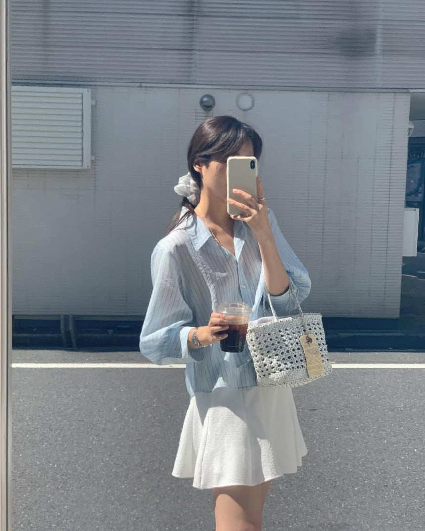 liter ferrier puff blouse-2col