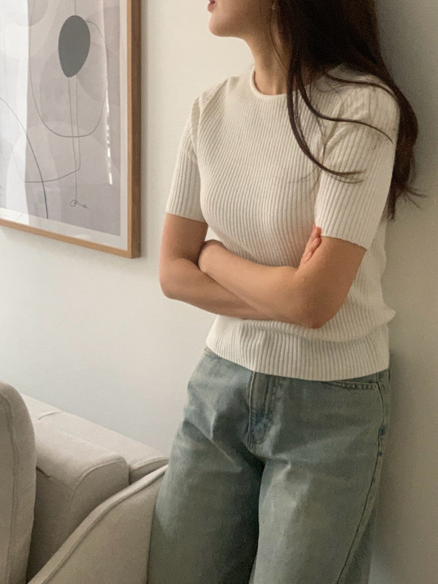 Louis rib half knit-4col