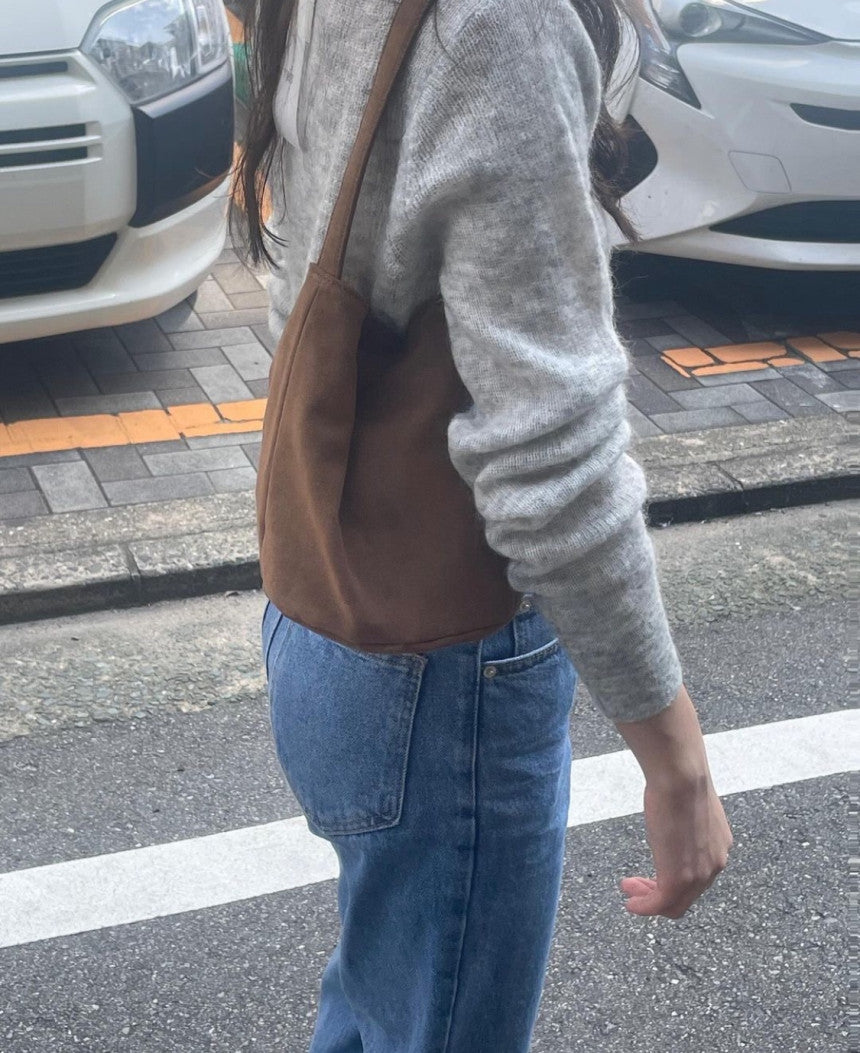Suede shoulder bag
