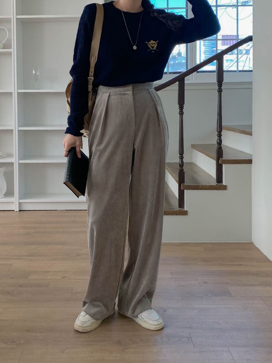 Soft corduroy wide slacks-3col/ショート丈あり