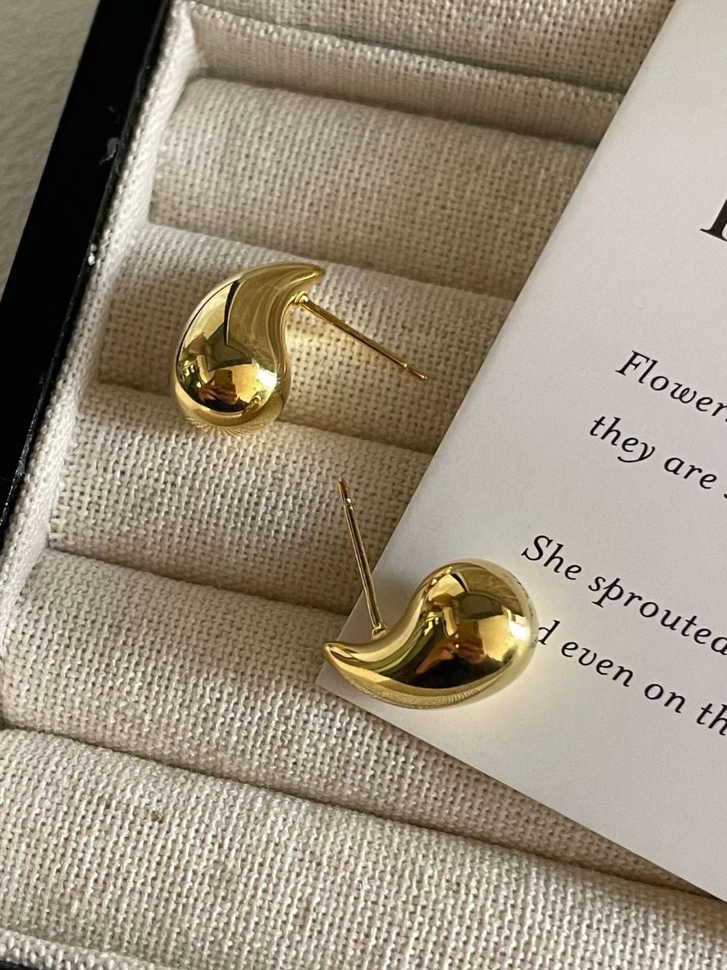 Big water drop earrings