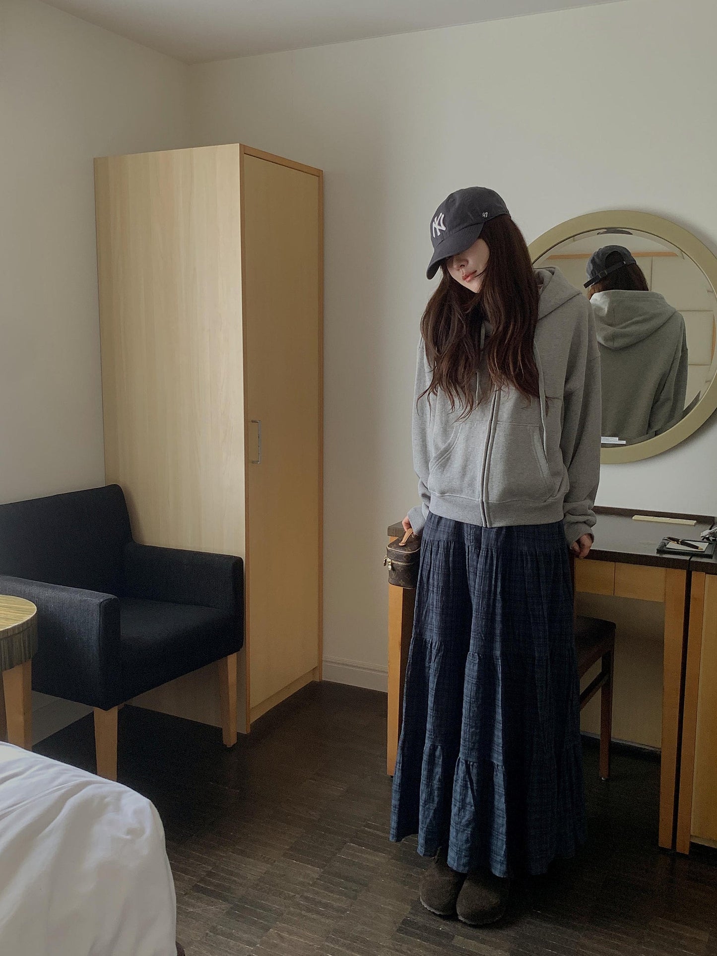 Essential gimo hood zip-up&pants&skirt-3col