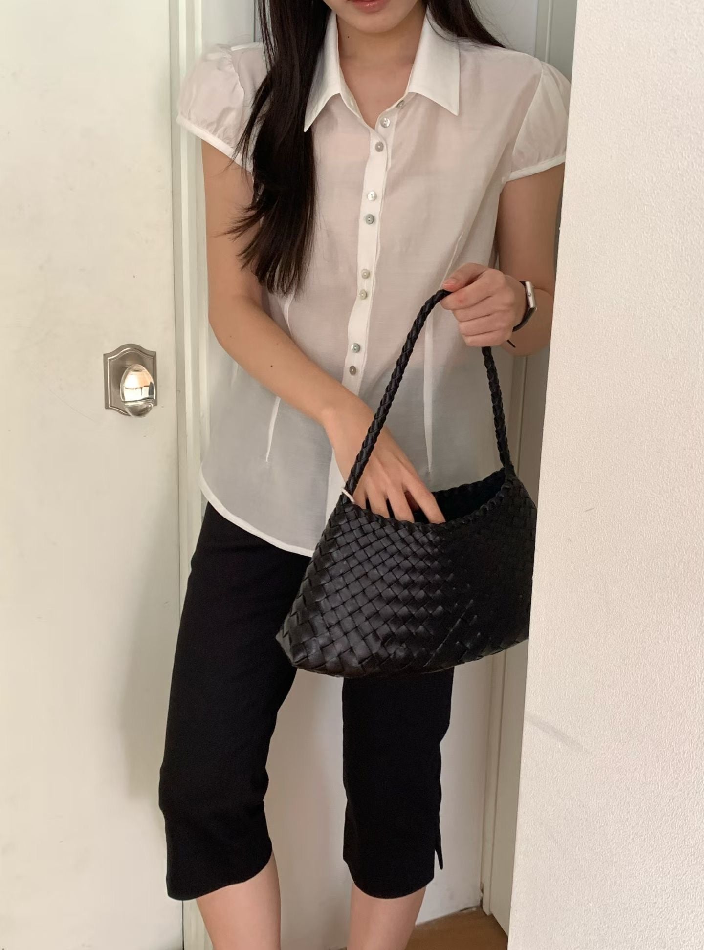 niel two button blouse-2col