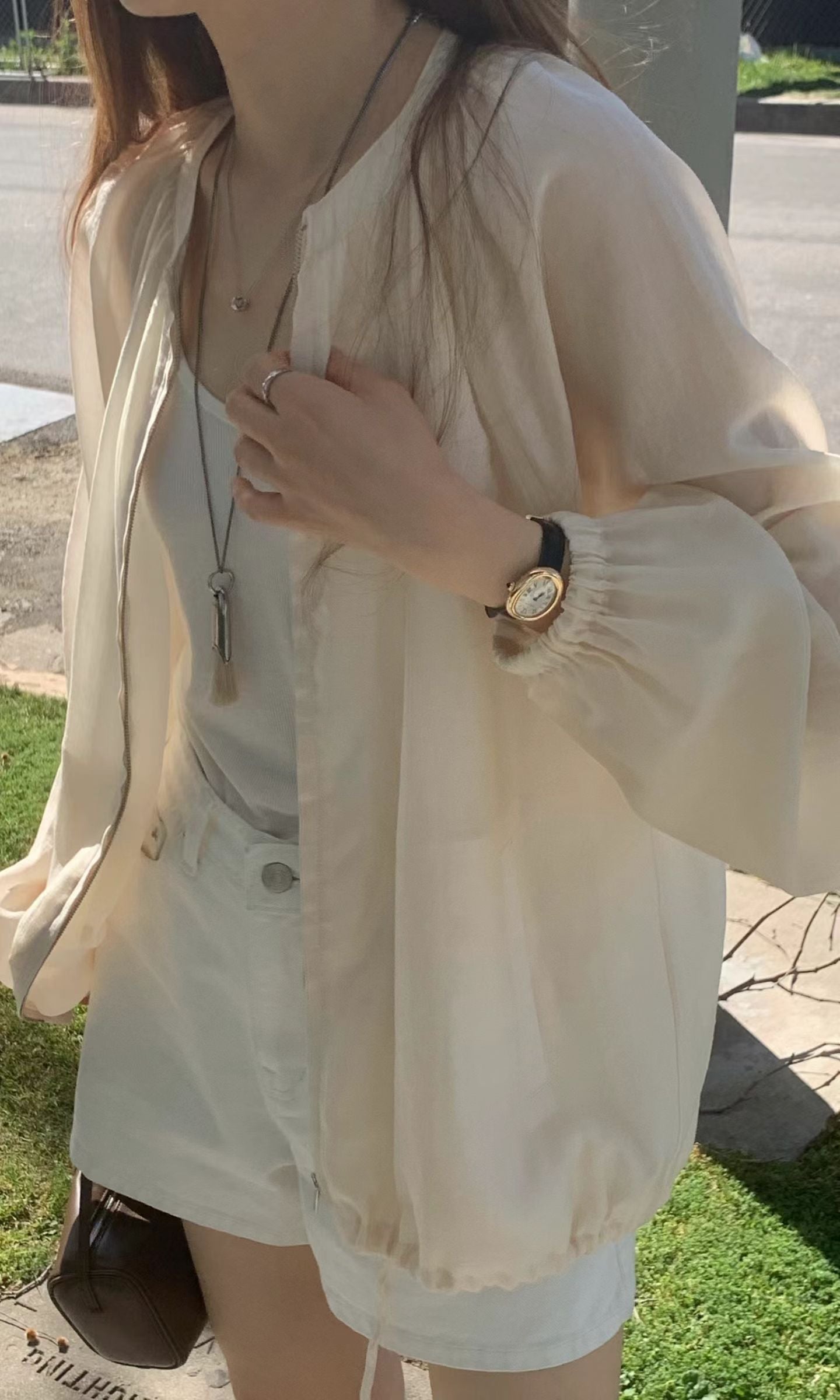 Ounce sheer shirring jumper