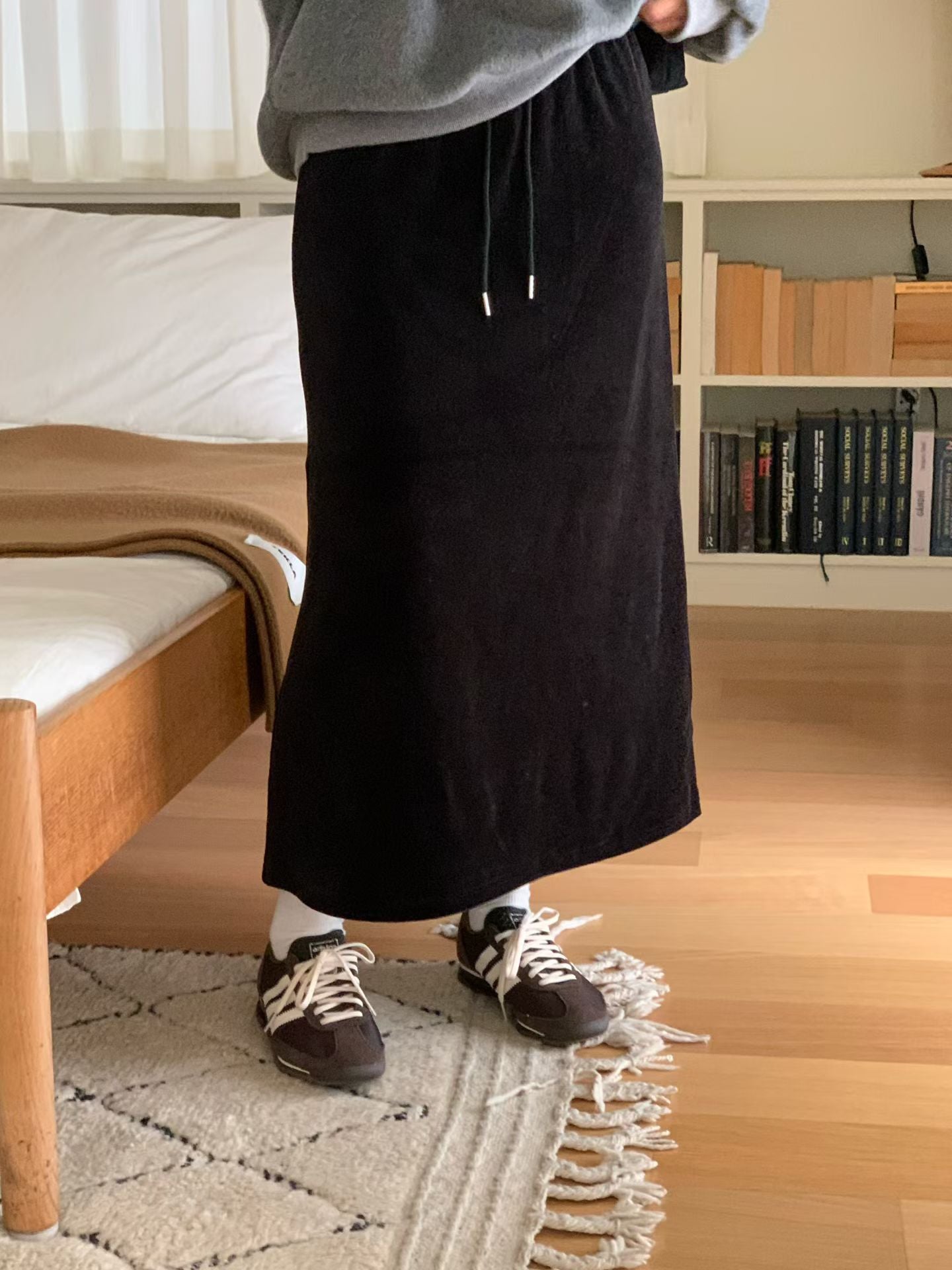 boe velua long skirt-4col