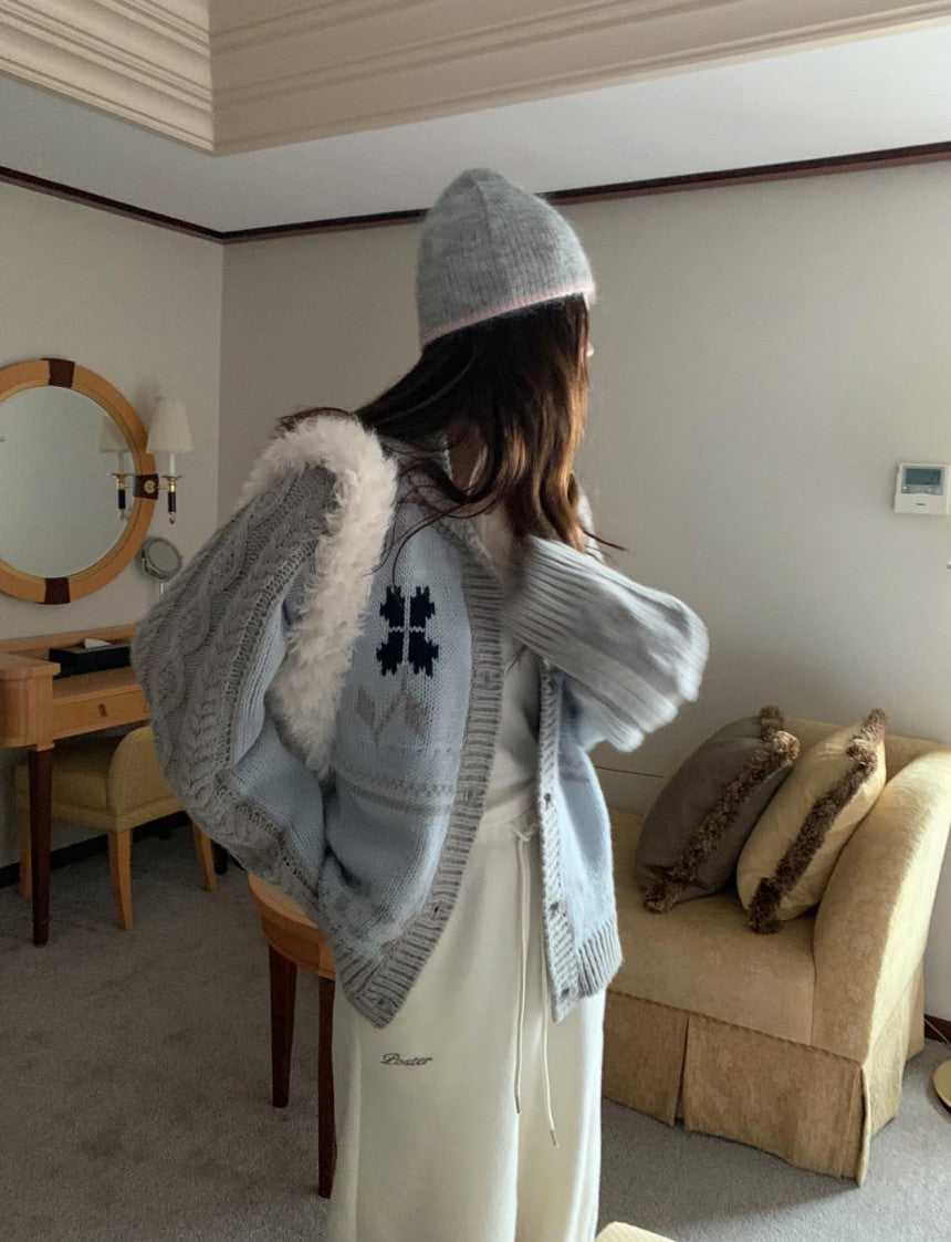 Flower kowechan knit-2col