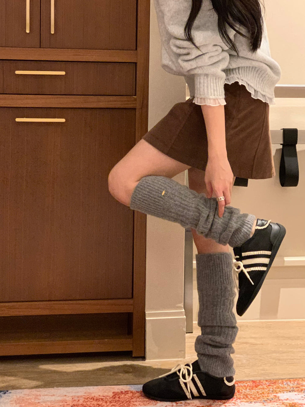 gimo suede lining skirt-2col