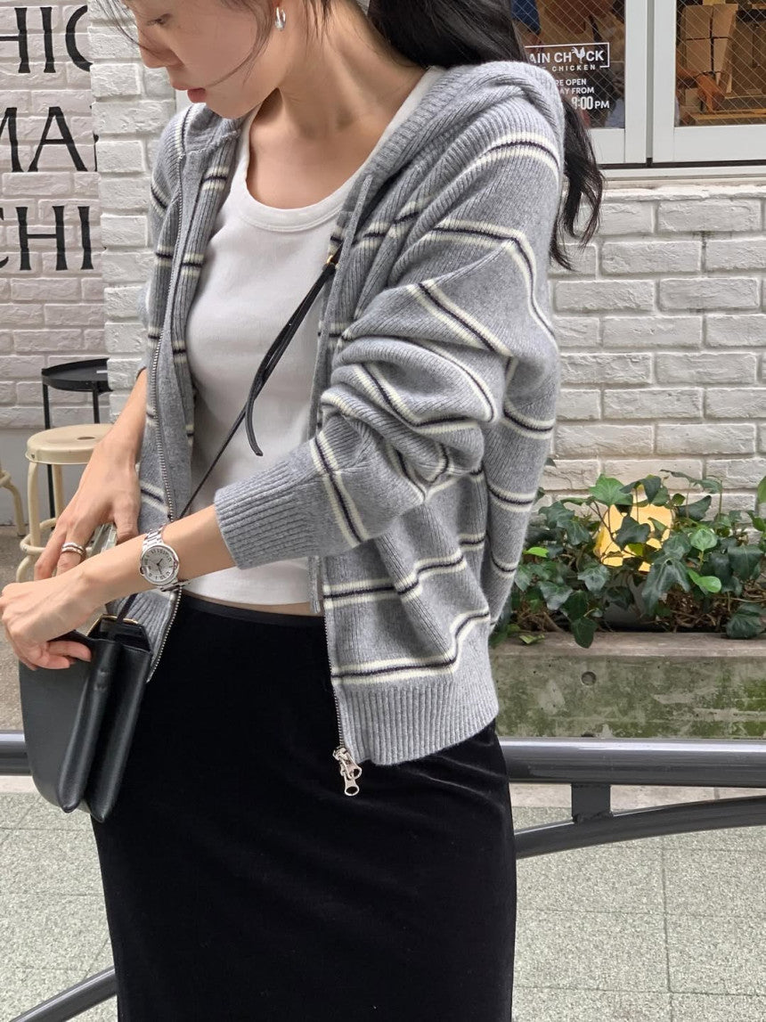 From hood cardigan-3col