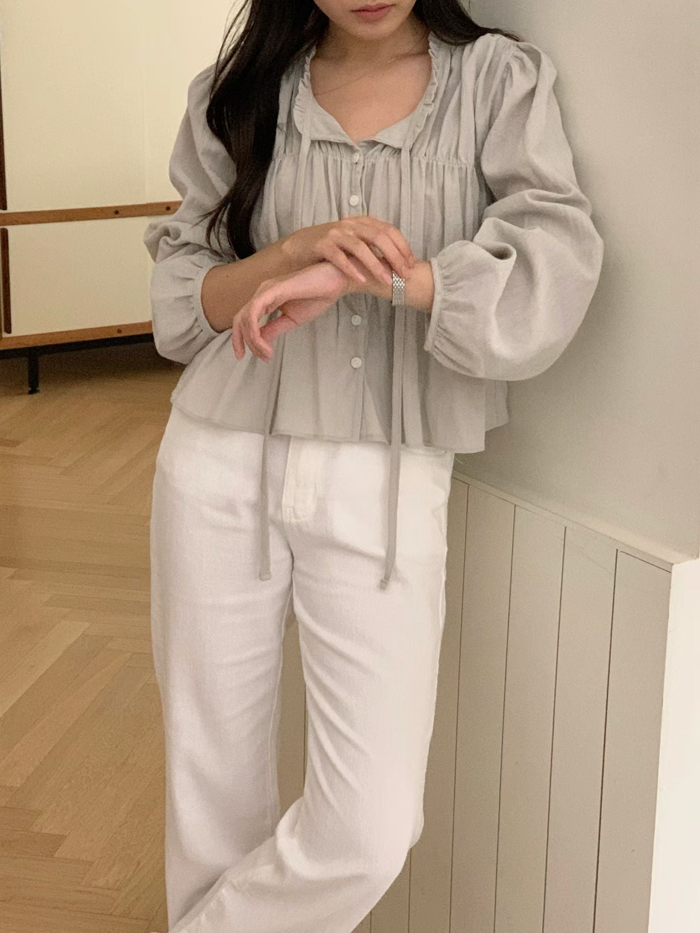 sorbet frill blouse-2col