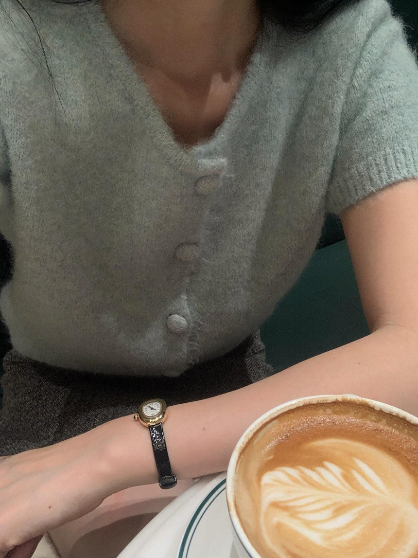 Want alpaca half cardigan-4col