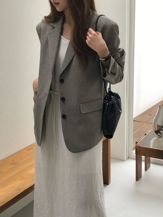 British basic blazer jacket-3col
