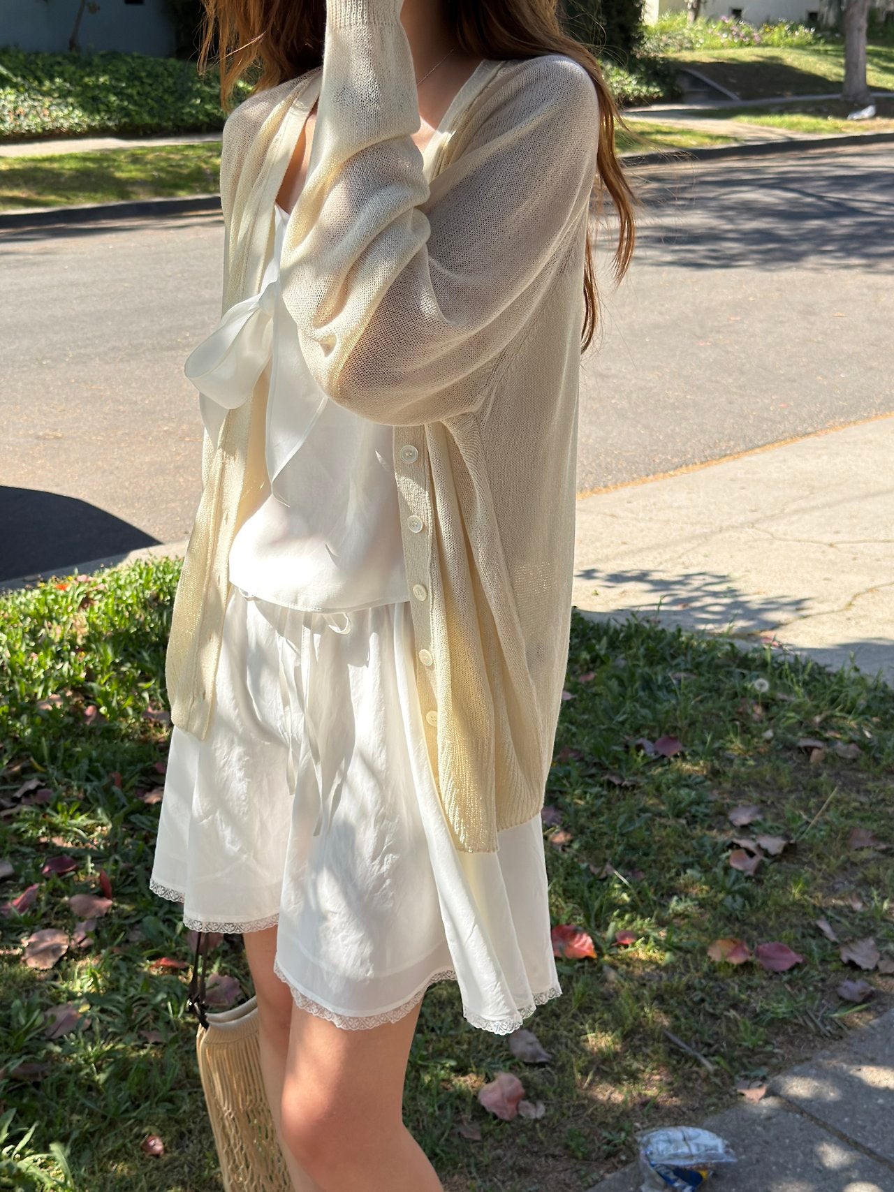 cream即納 Vera summer V-neck cardigan-2col