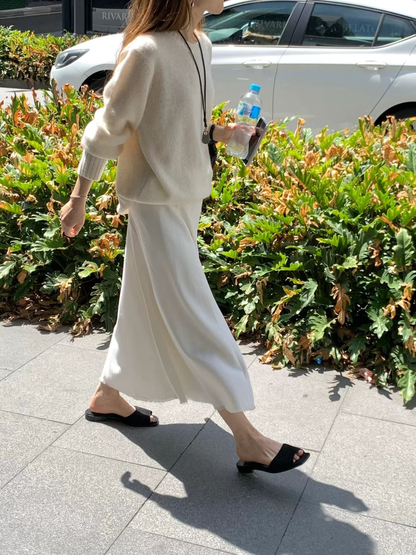 Ounce linen fringe skirt-2col