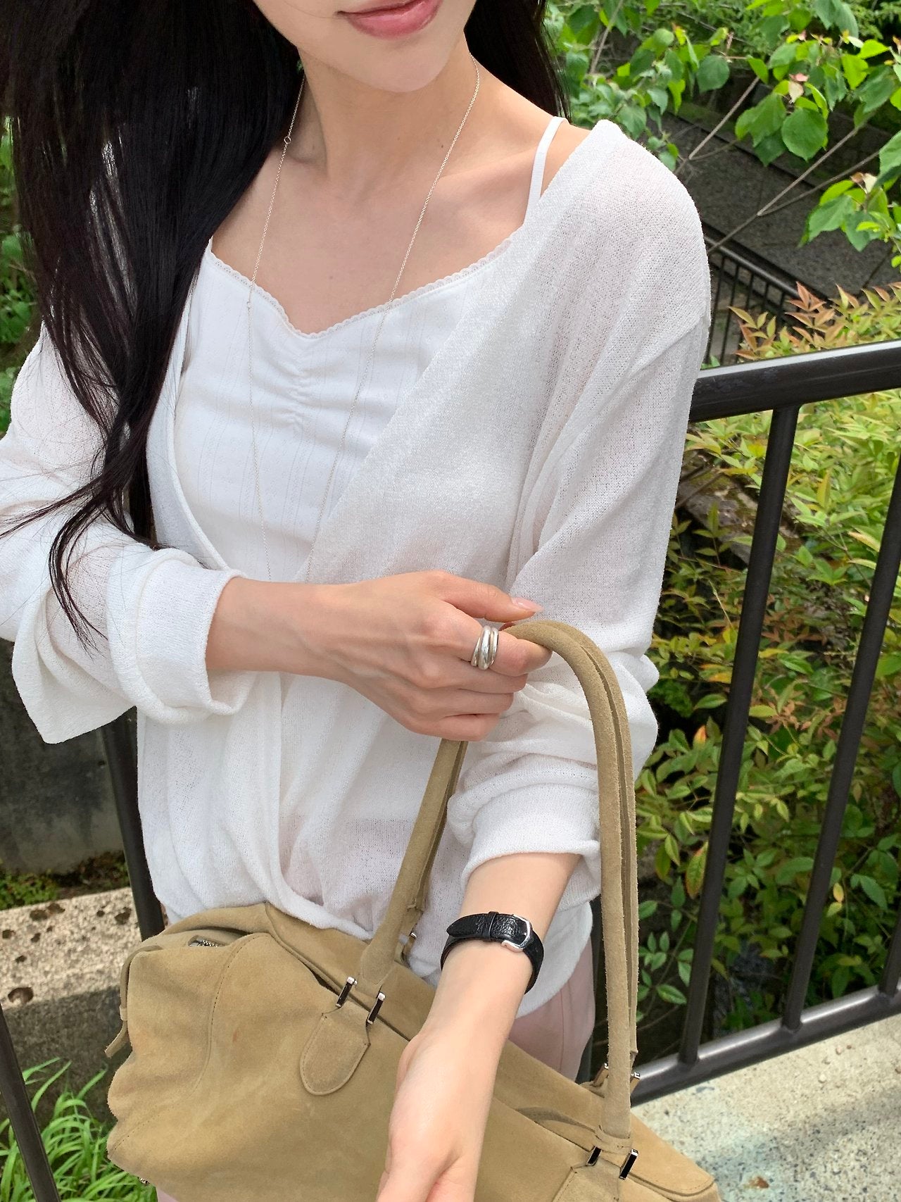 Elina linen deep V-neck knit-3col