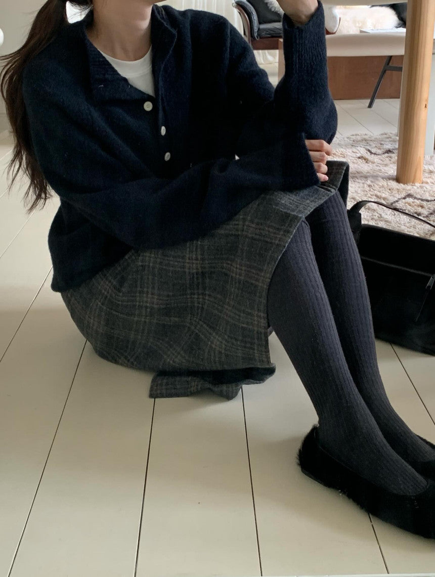 weev check wool skirt