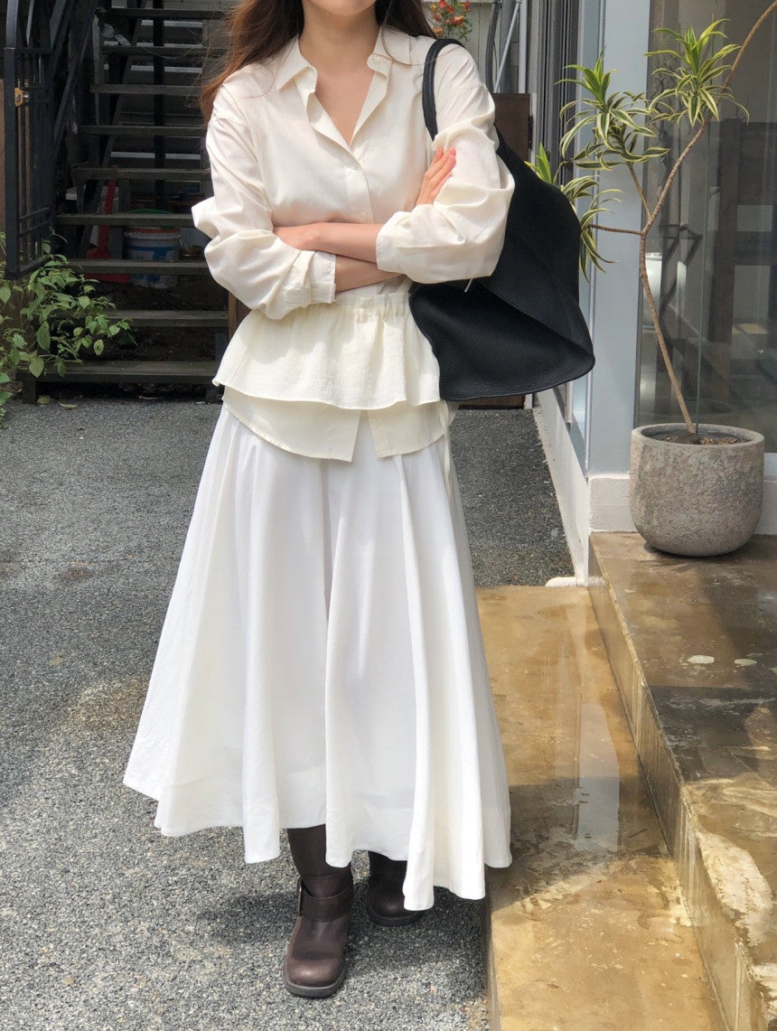 Firenze long flare skirt-2col