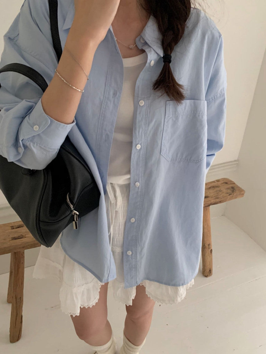 Washing collar shirt-4col