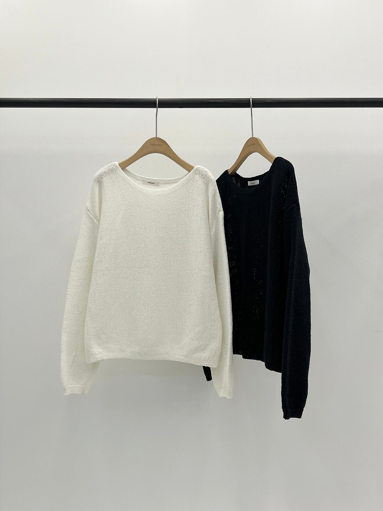 Sia paper boat-neck box knit-2col