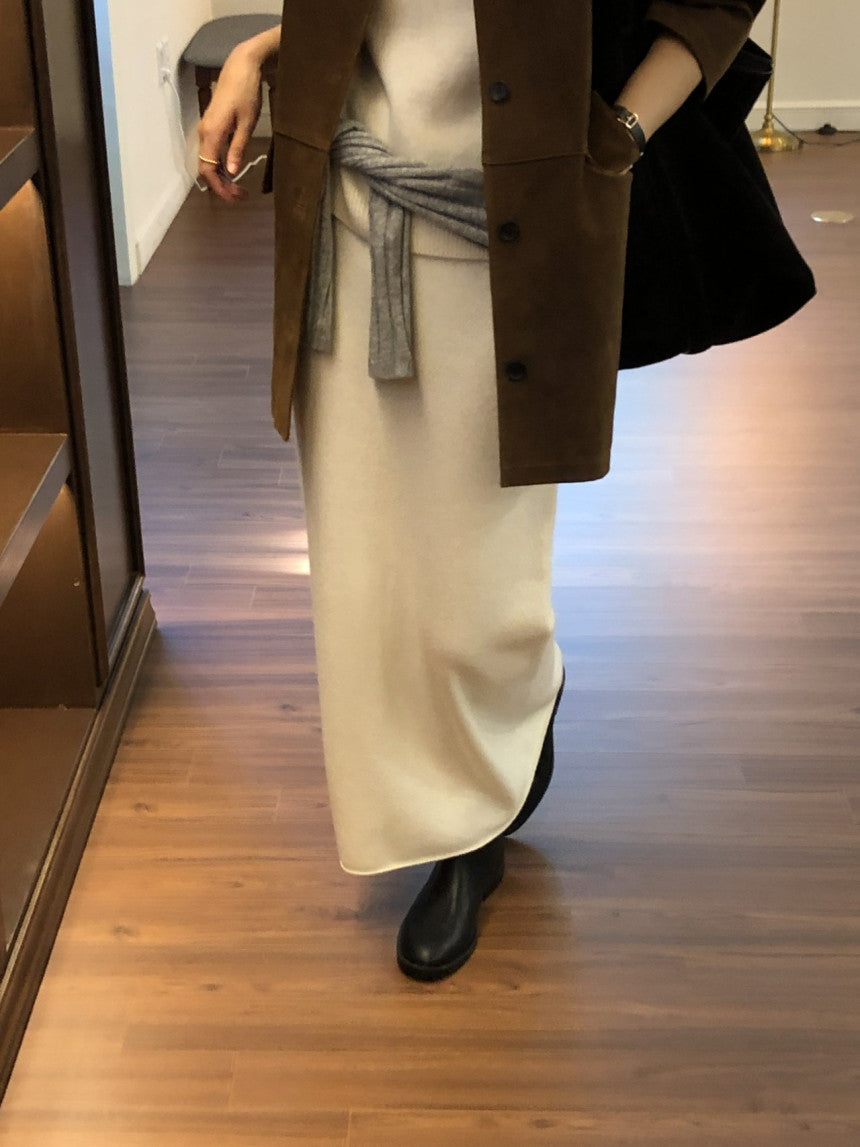 Amel wholegament cashmere knit skirt-3col