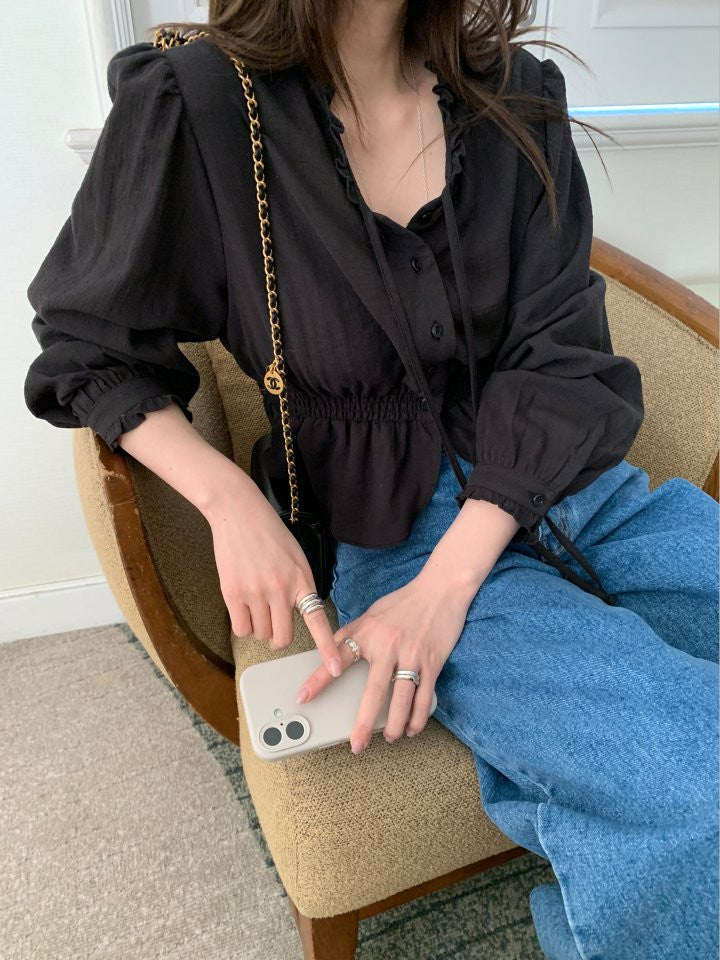 ivory即納 coco smok blouse-2col