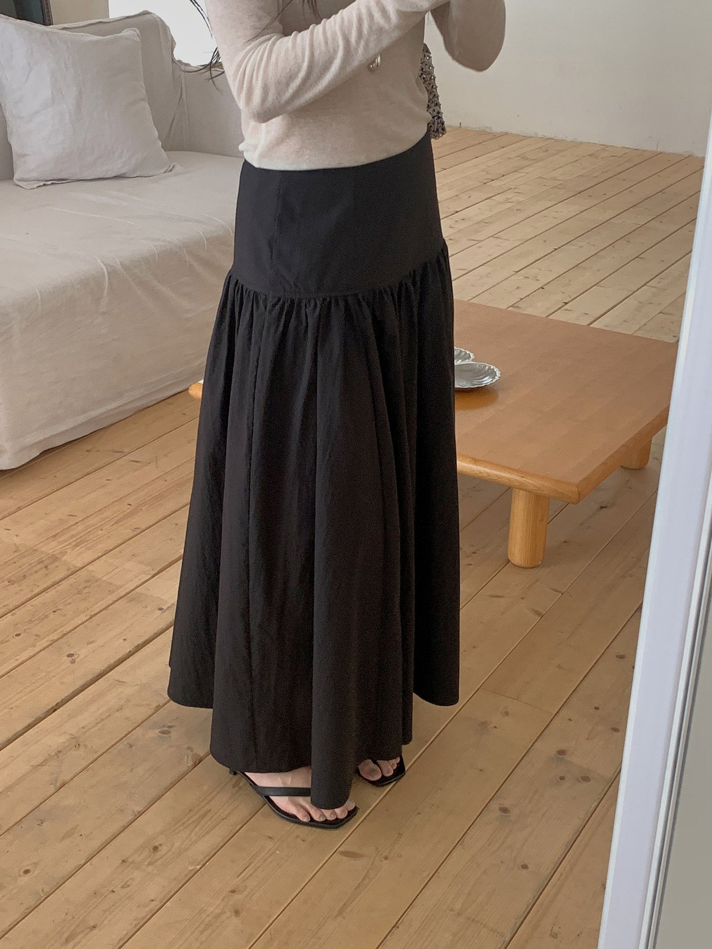 angle scarf&skirt set-2col