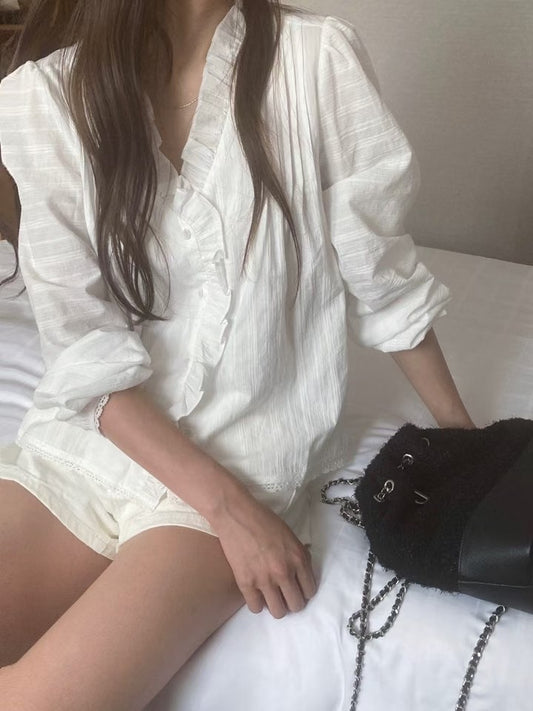 Roa pintuck blouse-2col