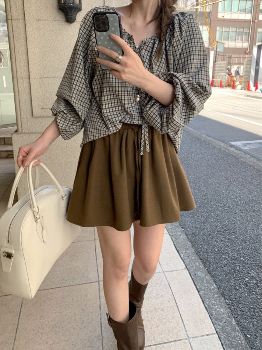 check balloon blouse-2col