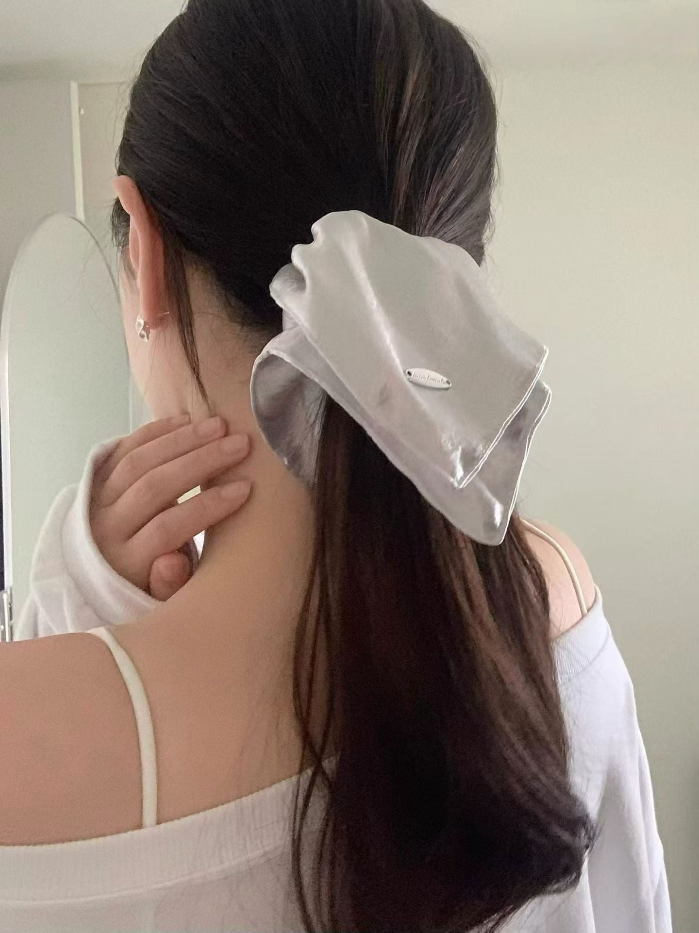 Silver Square Scrunchies