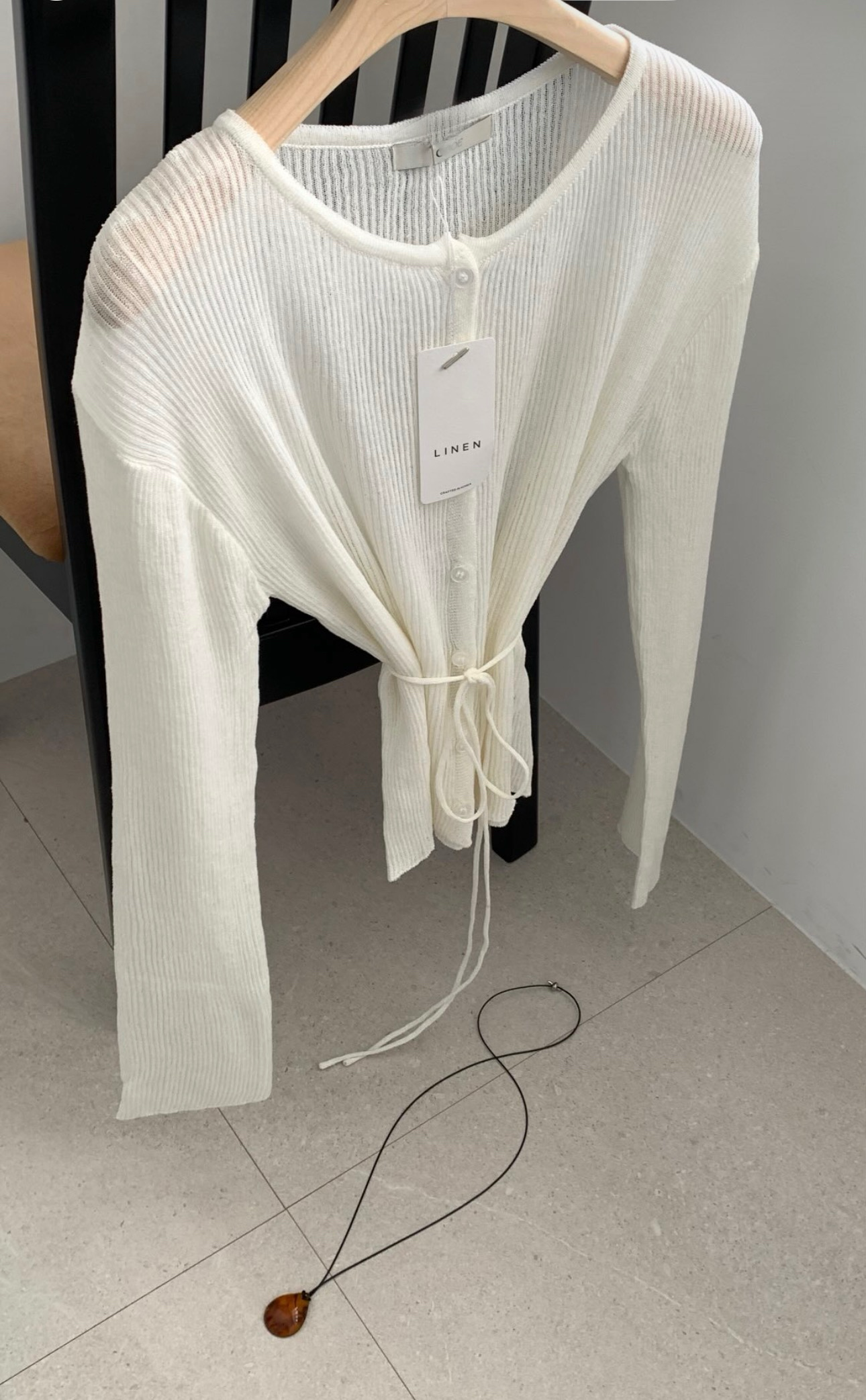 with linen string cardigan-3col