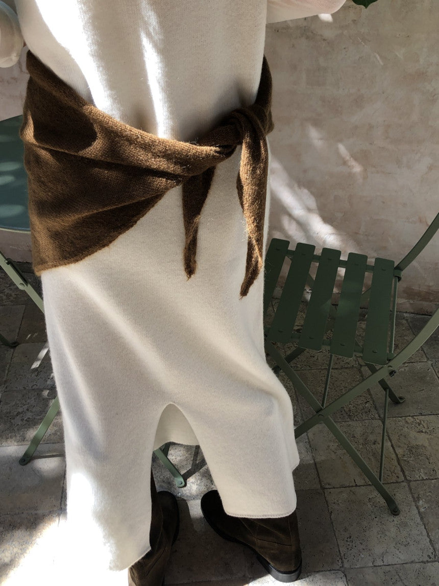 Kid mohair knit scarf-5col