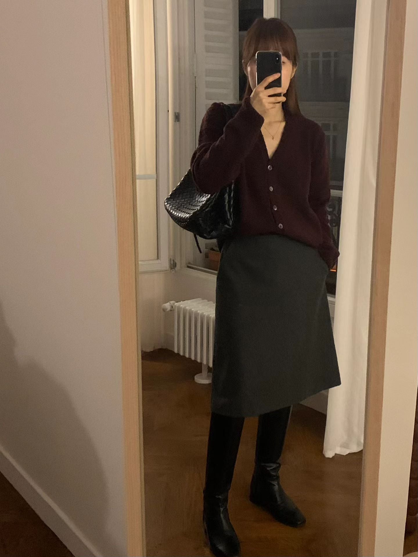 Ounce asto wool midi skirt-3col