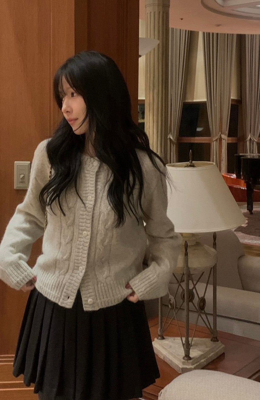 running baby alpaca cardigan-4col