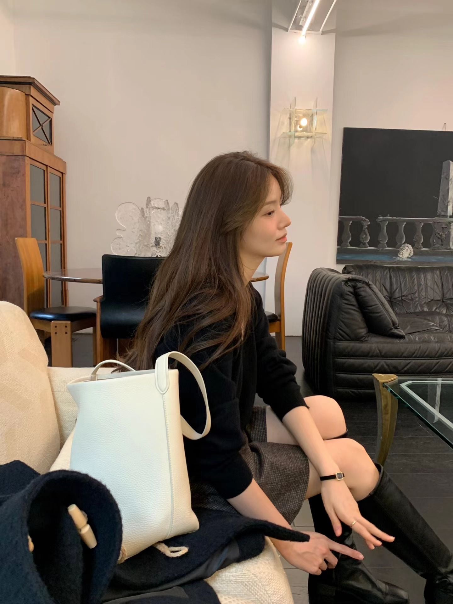 Ounce lage deep V-neck knit-3col