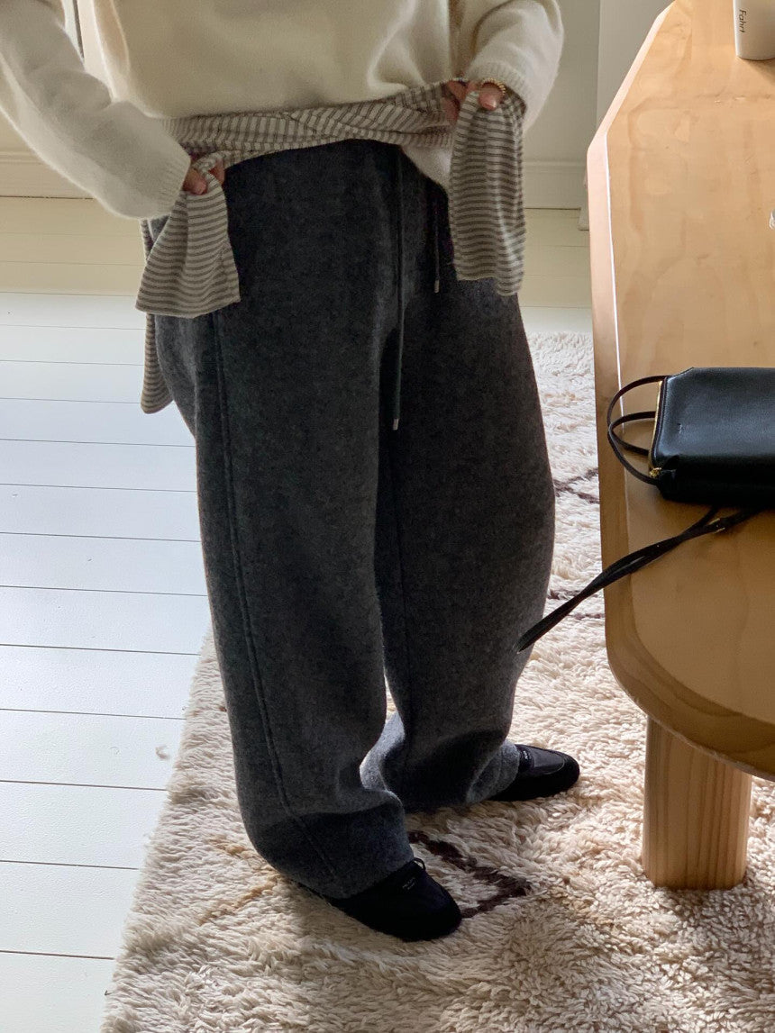 roi wool banding pants-3col