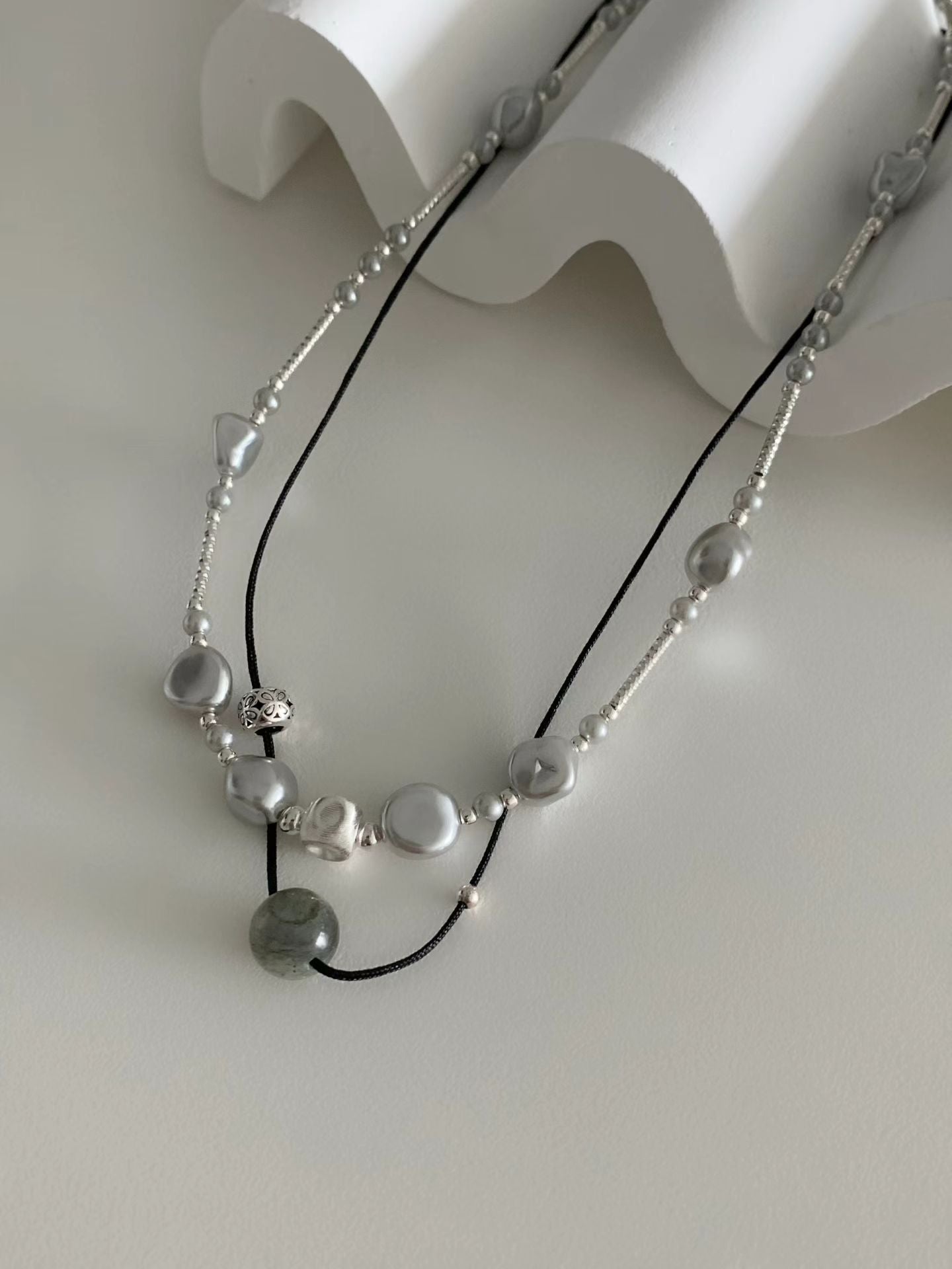 Vintage Silver Ball Labrador Necklace