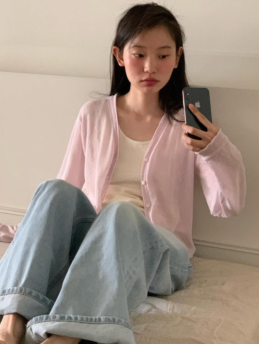shop linen cardigan-4col