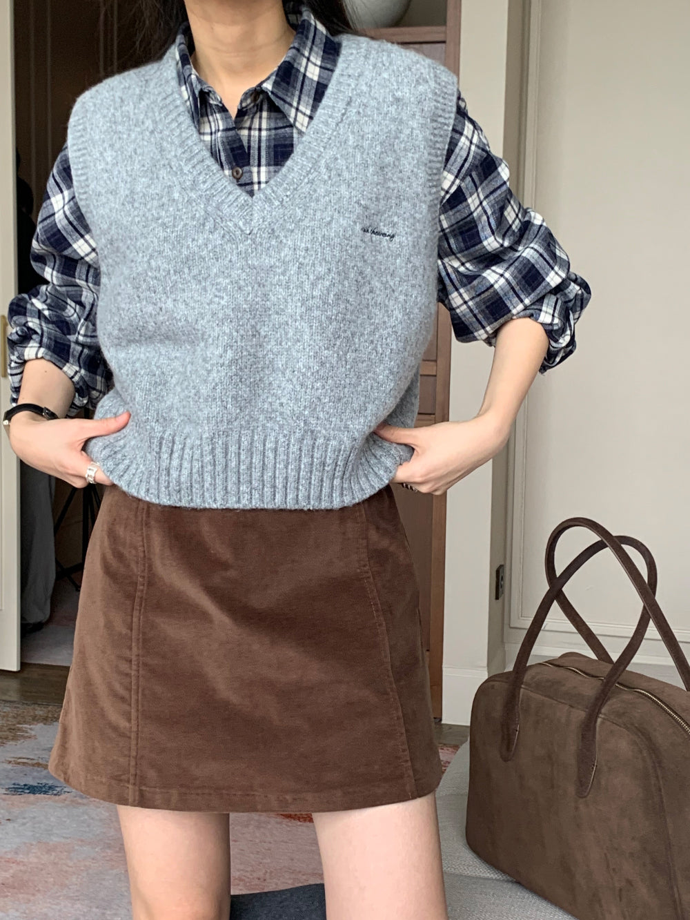 cozy knit vest-3col