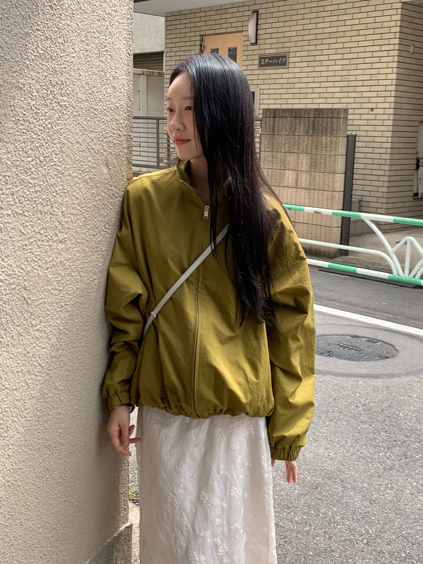 utility high-neck zip-up jacket-2col
