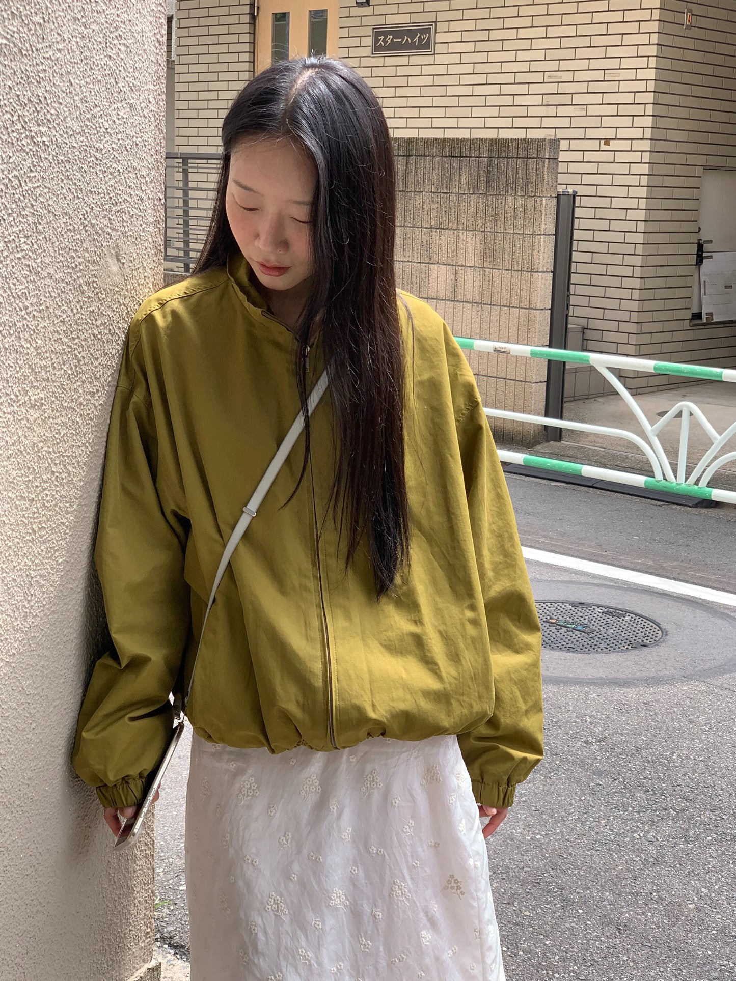 utility high-neck zip-up jacket-2col