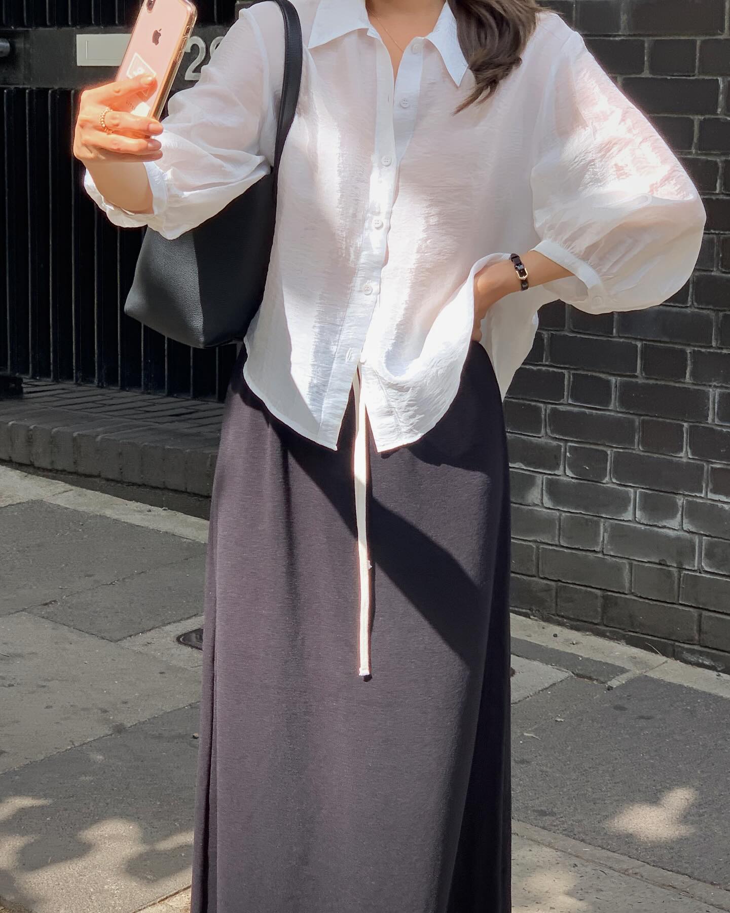 liter eclat tencel puff blouse-2col
