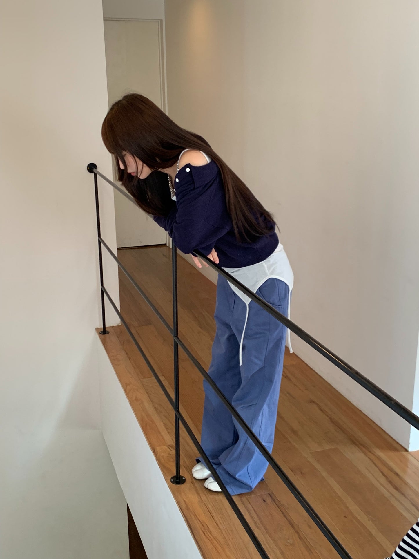 letter unbal top wool sleeveless-3col