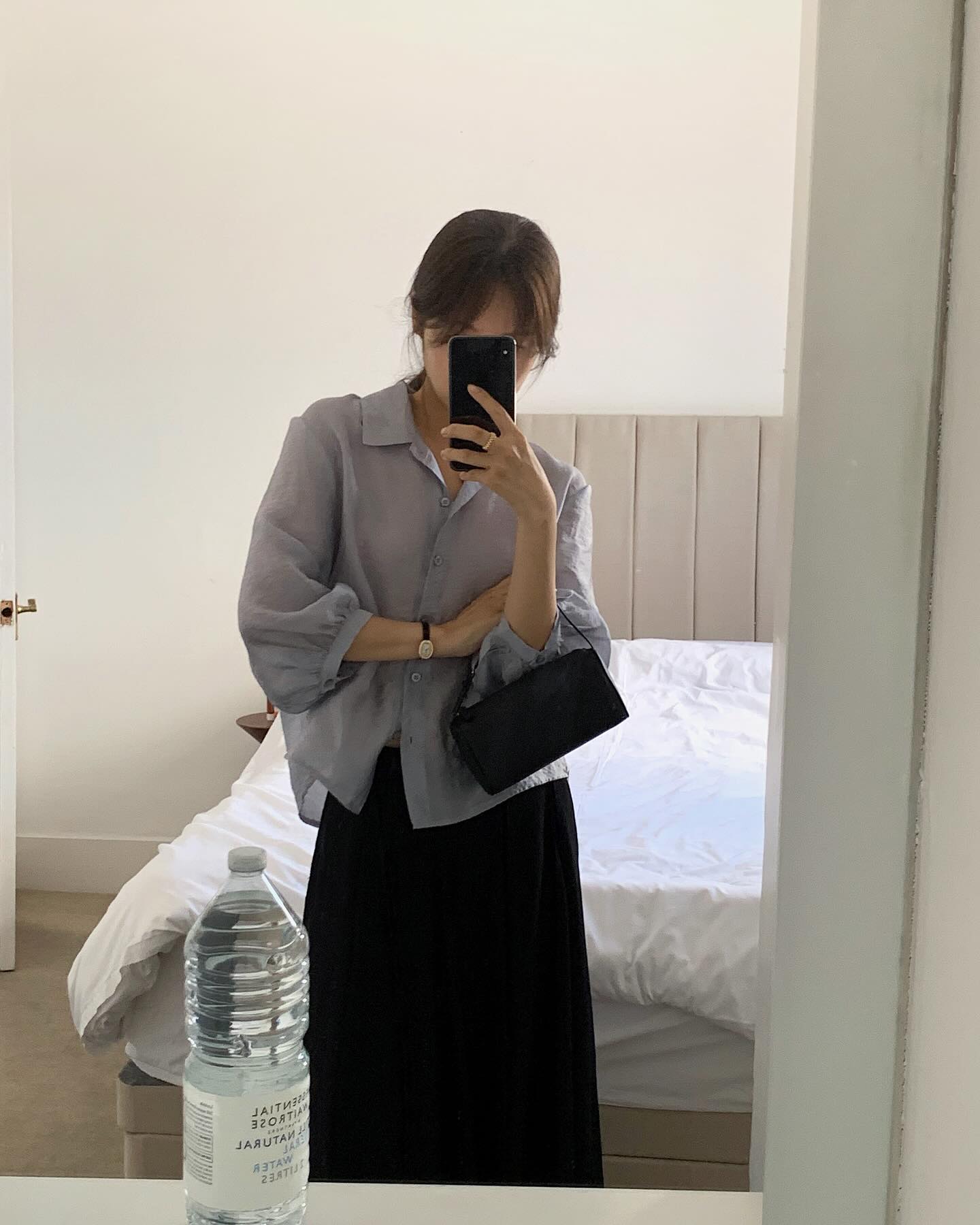 liter eclat tencel puff blouse-2col