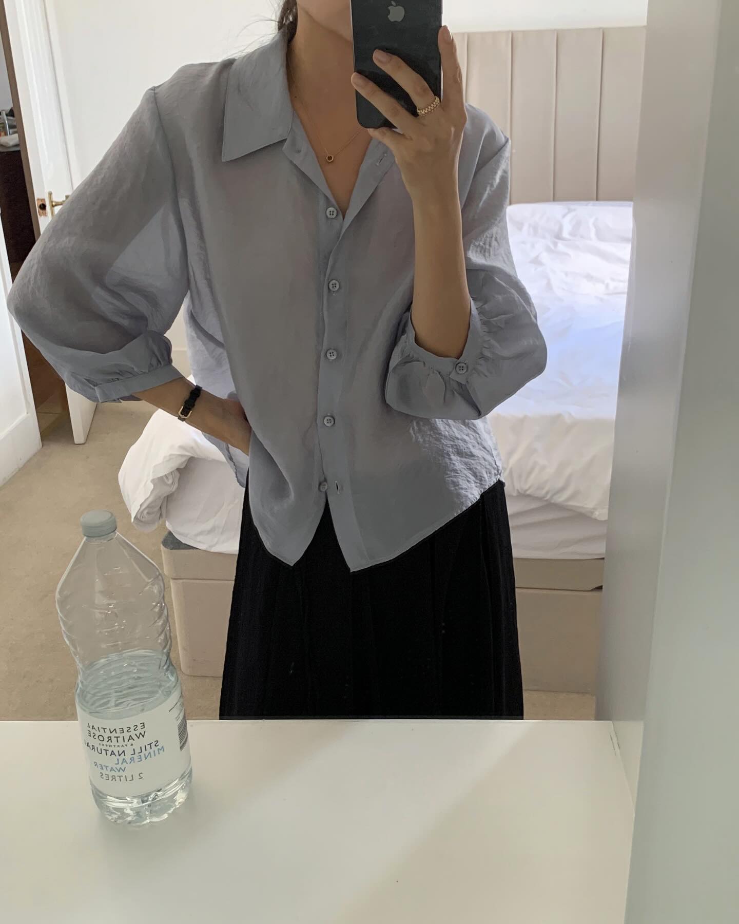 liter eclat tencel puff blouse-2col