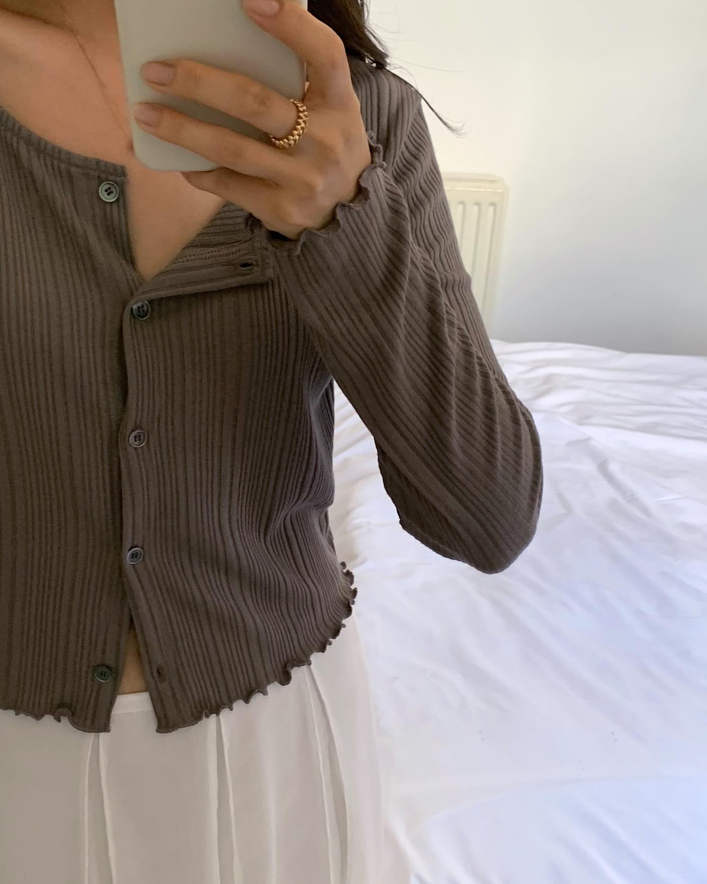 liter layer pleated cardigan-2col