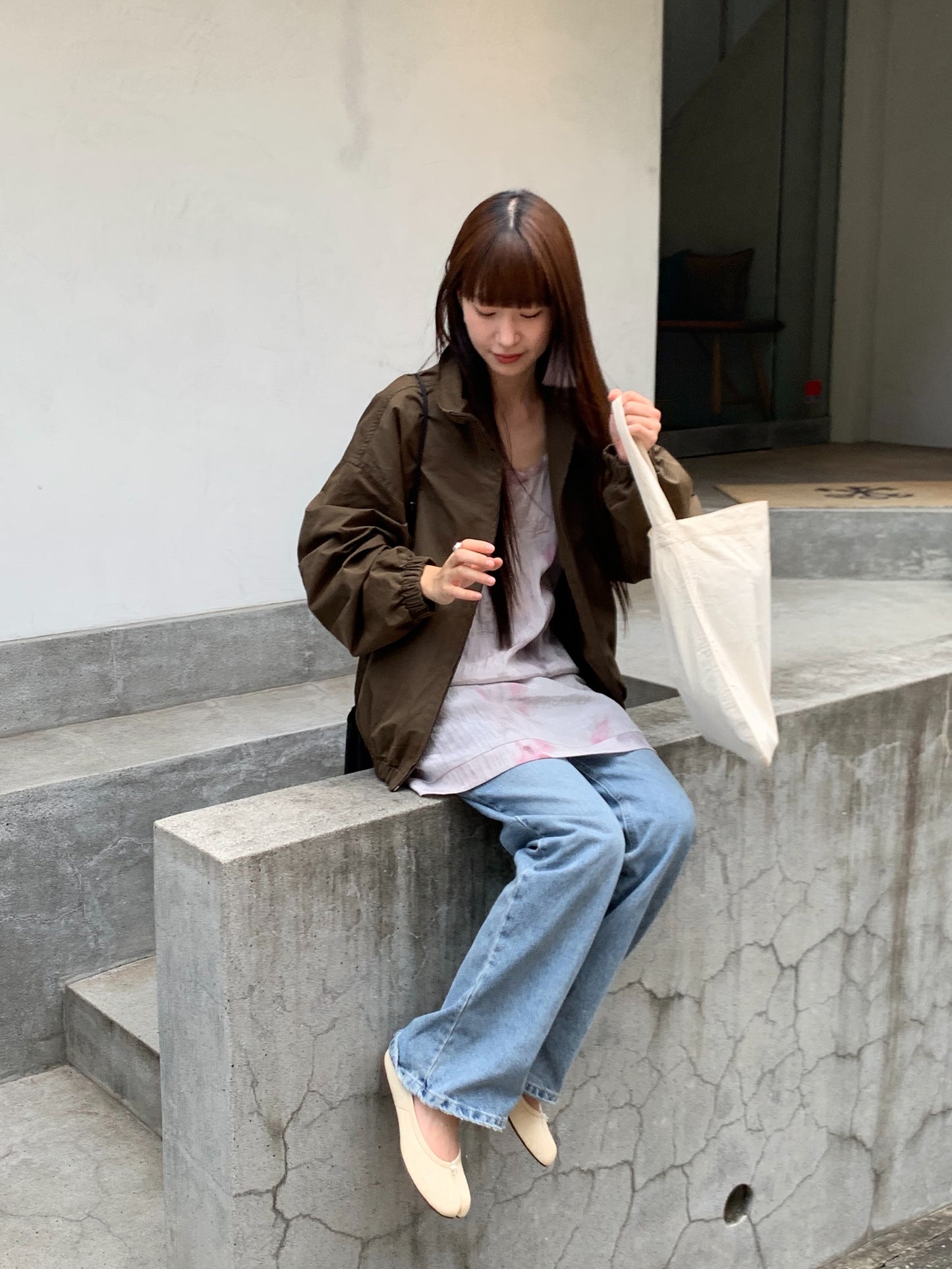 utility high-neck zip-up jacket-2col