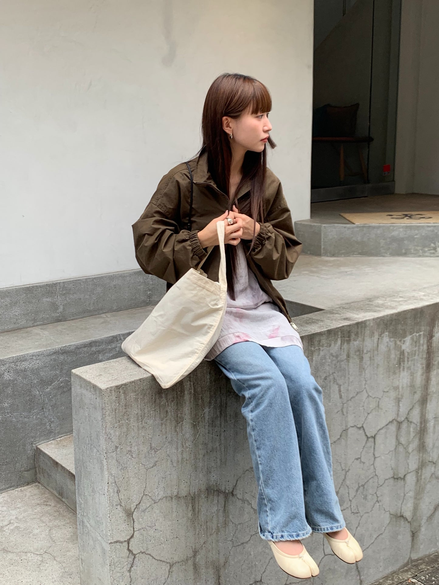 utility high-neck zip-up jacket-2col