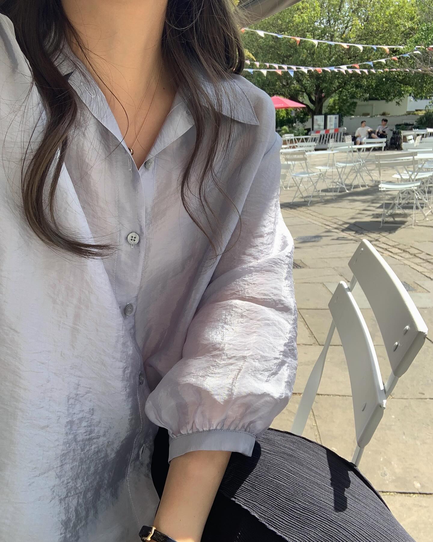 liter eclat tencel puff blouse-2col